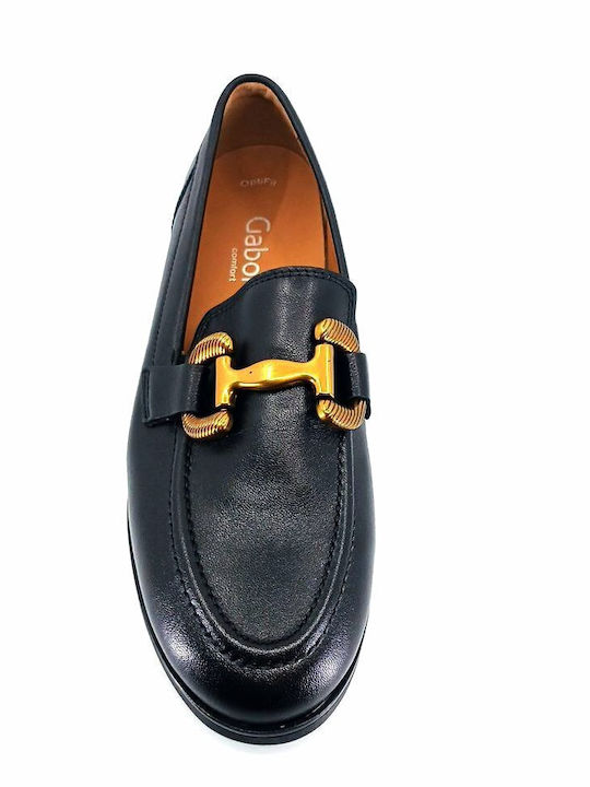 Δερμάτινα Γυναικεία Loafers σε Μαύρο Χρώμα
