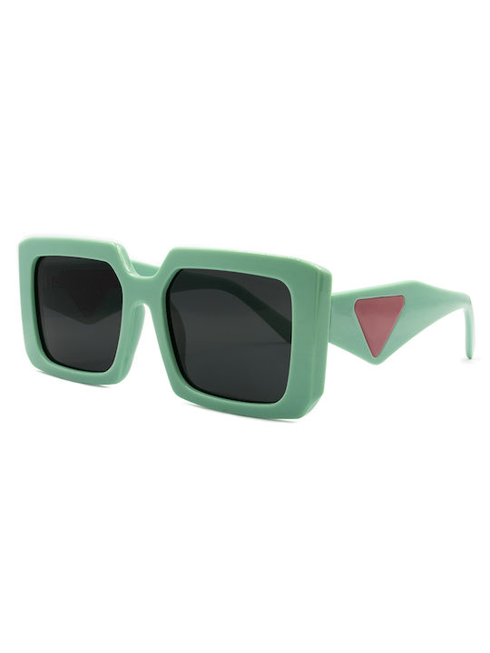 Awear Davina Women's Sunglasses with Green Plastic Frame and Black Polarized Lens