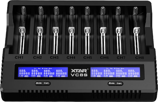 XTAR VC8S USB Charger 8 Batteries Li-ion/Ni-MH Size AA/AAA/18650/21700/16340/26650/14500