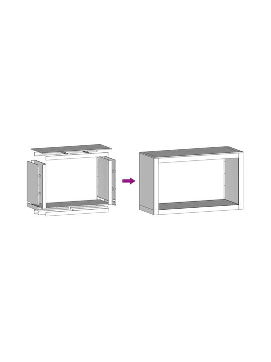 vidaXL Inox Shelf Wood Storage 100x40x60cm Brown