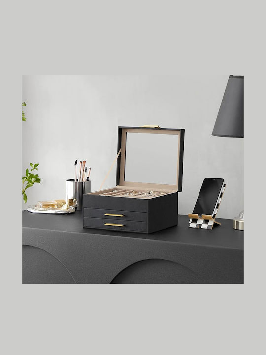 Jewellery Box with Drawers 23.1x20.3x13.5 Songmics Jbc239b03