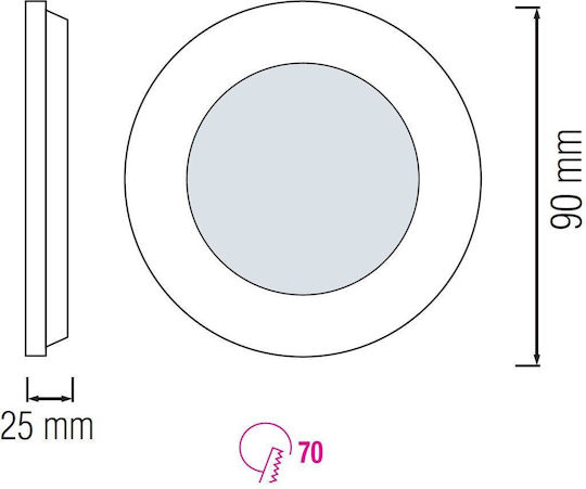 Panou LED Rotund Slim-3 3 W Putere 6400 K 110 Lm Panou LED Rotund Slim-3 3 W Putere 6400 K 110 Lm