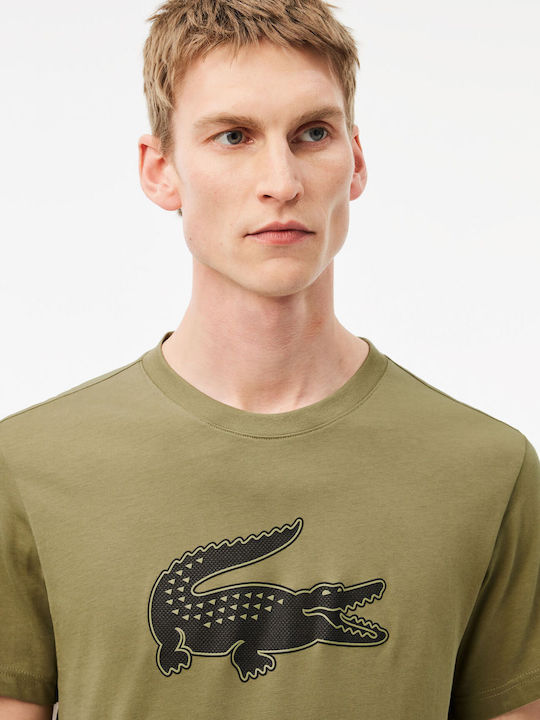 Lacoste Ανδρικό T-shirt Κοντομάνικο Χακί