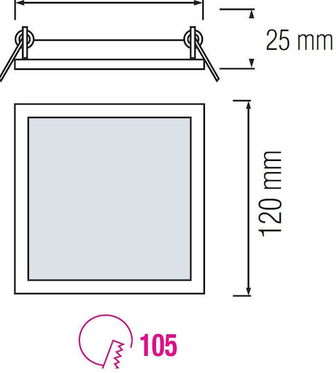 Panou LED Pătrat Slim/sq-6 6 W Putere 6000 K 270 Lm Panou LED Pătrat Slim/sq-6 6 W Putere 6000 K 270 Lm