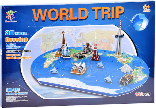 Spatial Earth Map Of The World Puzzle 3D 136Stk.
