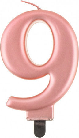 GoDan Geburtstagskerze Nummer "9" in Rose Gold Farbe PF-SCRZ9