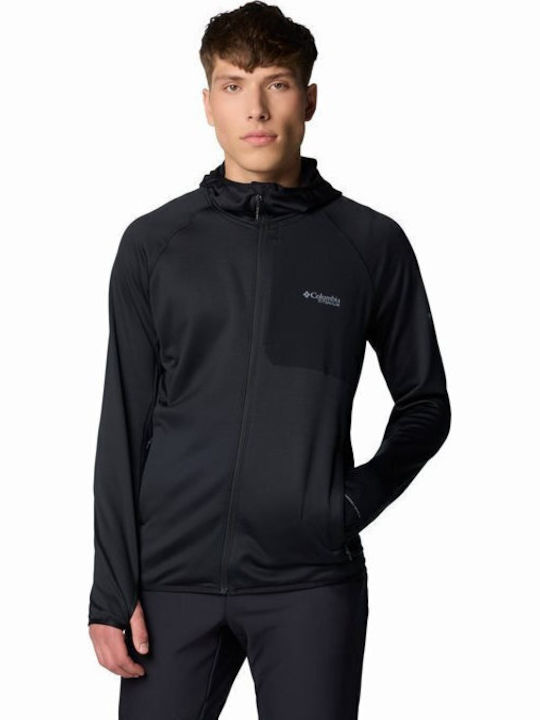 Men's Fleece Cardigan with Hood Black