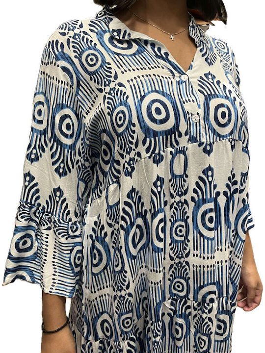 Platinum Fashion Women's Caftan Beachwear Blue Shades