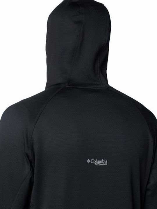 Men's Fleece Cardigan with Hood Black