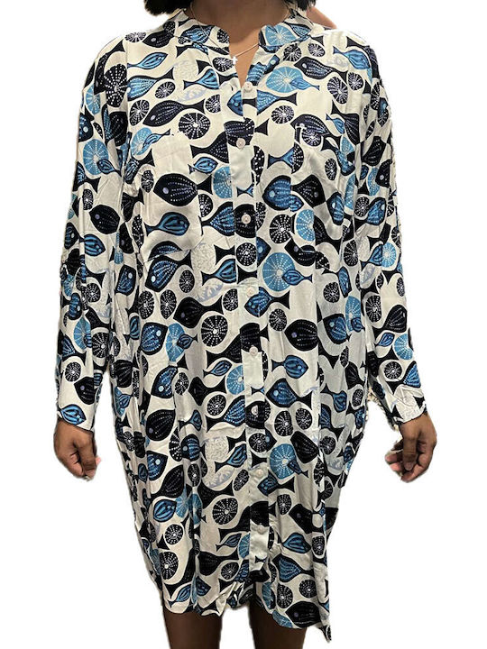 Platinum Fashion Women's Caftan Beachwear Blue Shades