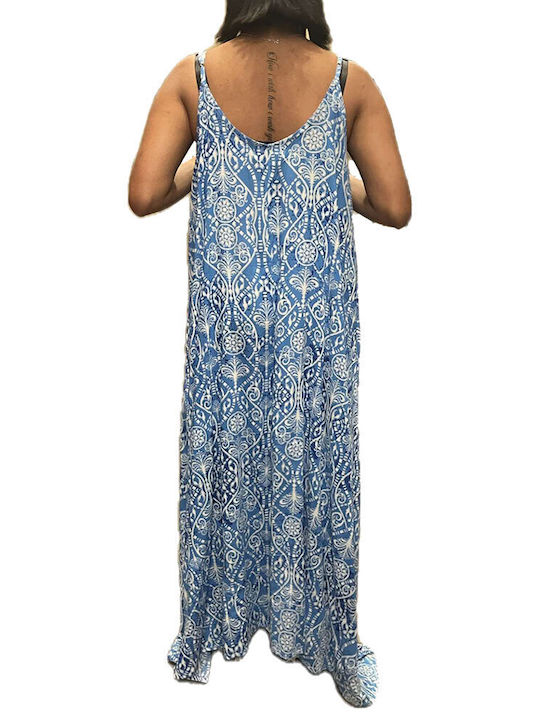 Platinum Fashion Women's Maxi Caftan Beachwear Blue