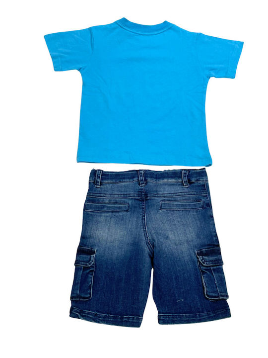 Joom Kinder Set mit Shorts Sommer 2Stück Türkis