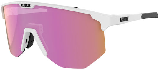 Bliz Cycling Glasses Hero with White Frame & Multicolour Lenses