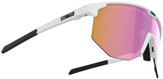 Bliz Cycling Glasses Hero with White Frame & Multicolour Lenses