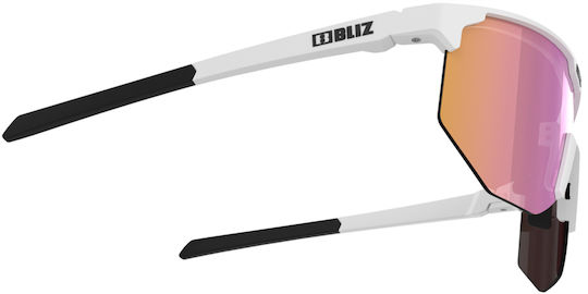 Bliz Cycling Glasses Hero with White Frame & Multicolour Lenses