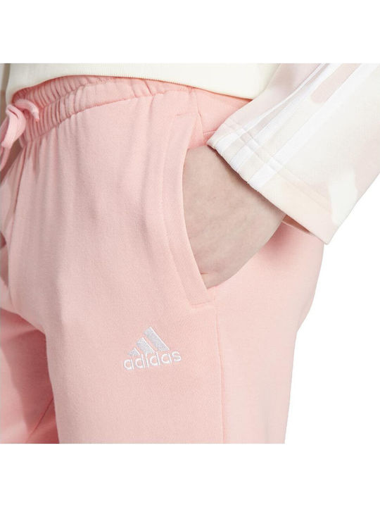 Essentials Linear French Terry Damen Jogginghosen mit Lάστιχο Rosa