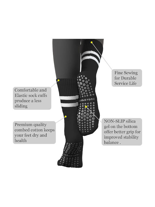 Non-Slip Athletic Socks Yoga Sports Yoga & Pilates Black