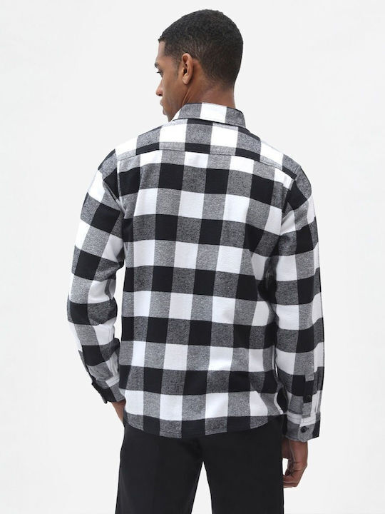 Dickies Men's Shirt Long Sleeve Checked Black