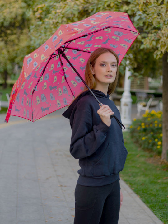 Umbrelă de ploaie Compact Roșie
