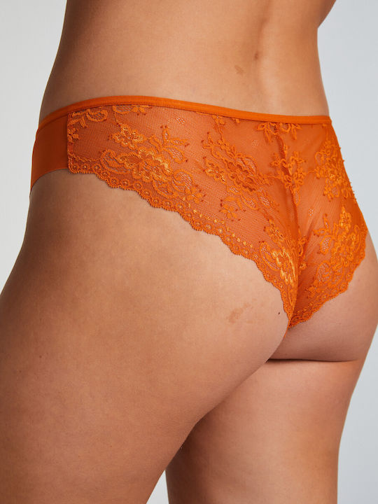 Hunkemöller Damen Brasilien Nahtlos mit Spitze Hawaiian Sunset