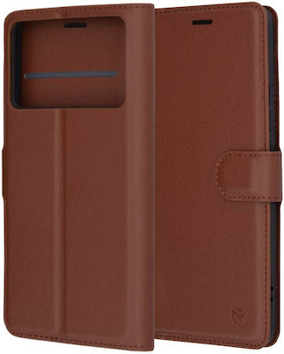 Techsuit Book Leather Brown (Poco F6 Pro)