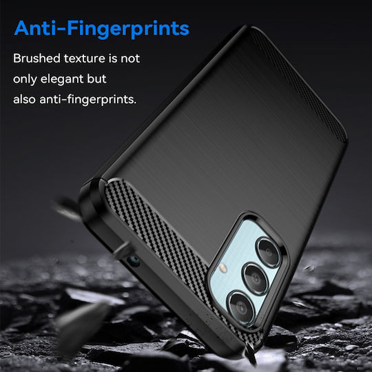 Techsuit Carbon Umschlag Rückseite Silikon Schwarz (Samsung Galaxy M35 - Techsuit)