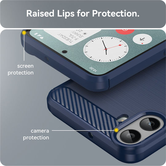 Techsuit Carbon Back Cover Silicone Blue (Nothing CMF Phone 1)