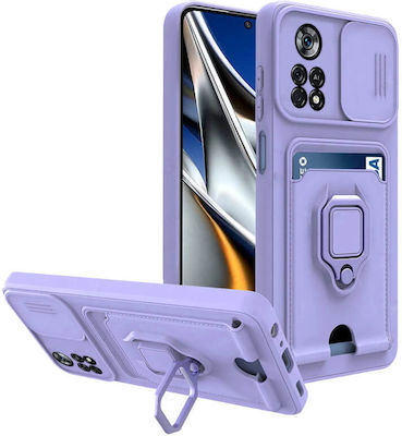 Bodycell Multifunction Back Cover με Λουράκι Μωβ (Poco X4 Pro 5G)