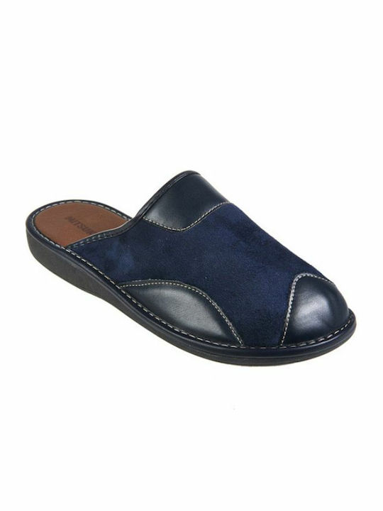 Mitsuko Men's Leather Slippers Black