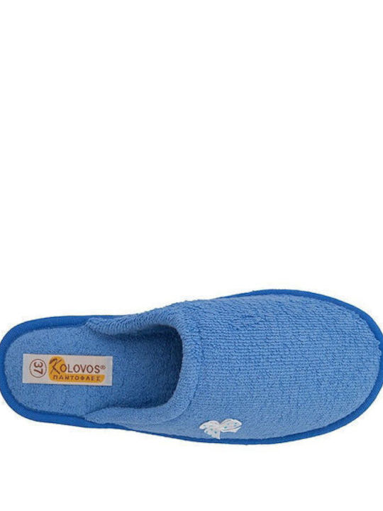 Kolovos Terry Winter Women's Slippers in Light Blue color