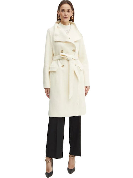Cedandina Women's Ivory Coast Coat with Buttons
