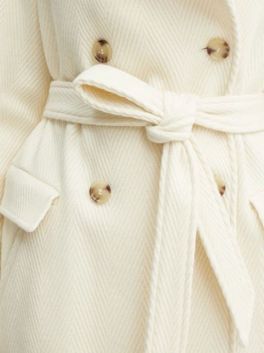 Cedandina Women's Ivory Coast Coat with Buttons