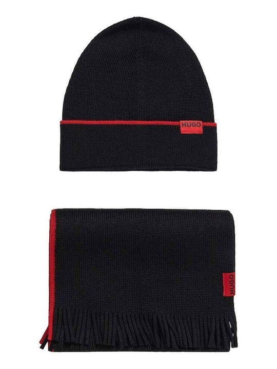 Hugo Boss Set with Beanie Knitted in Black color