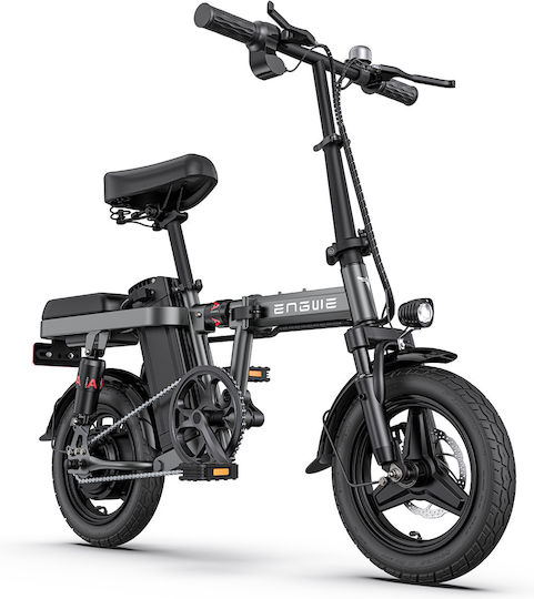 Engwe 20" Gray Foldable Electric City Bike with Speeds and Disc Brakes