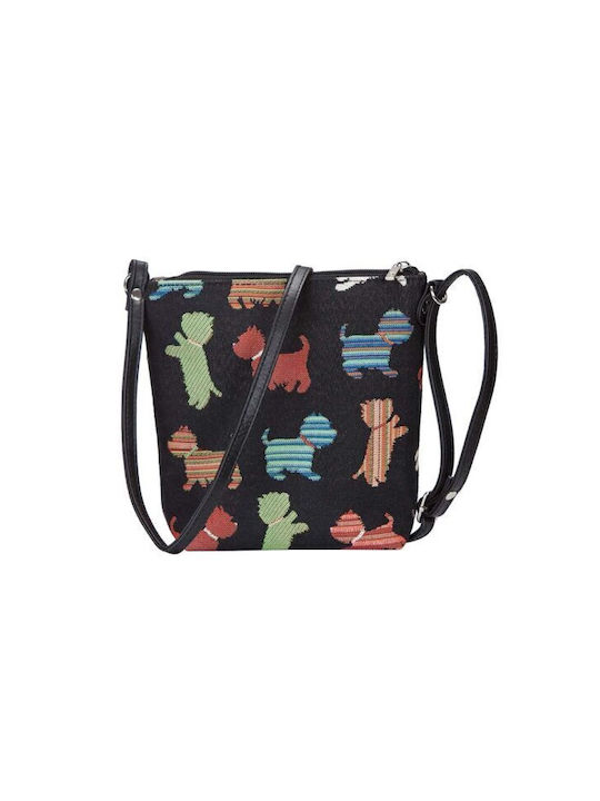 Signare Playful Puppy Damen Tasche Crossbody Schwarz