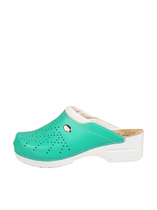 Fratelli Babb Women's Professional Green Clogs