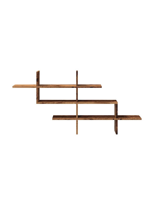 Vidaxl Ραφιέρα Τοίχου Όψη Παλαιού Ξύλου 124,5x18x60,5cm Μοριοσανίδα 1 Τεμ Καφέ