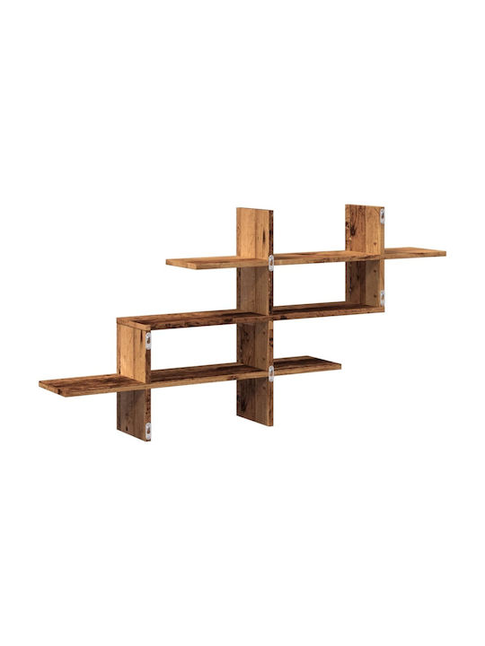 Vidaxl Ραφιέρα Τοίχου Όψη Παλαιού Ξύλου 124,5x18x60,5cm Μοριοσανίδα 1 Τεμ Καφέ