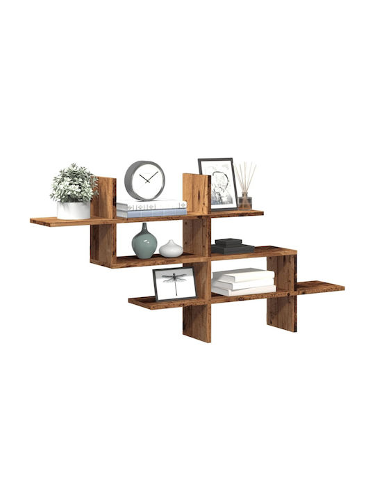 Vidaxl Ραφιέρα Τοίχου Όψη Παλαιού Ξύλου 124,5x18x60,5cm Μοριοσανίδα 1 Τεμ Καφέ