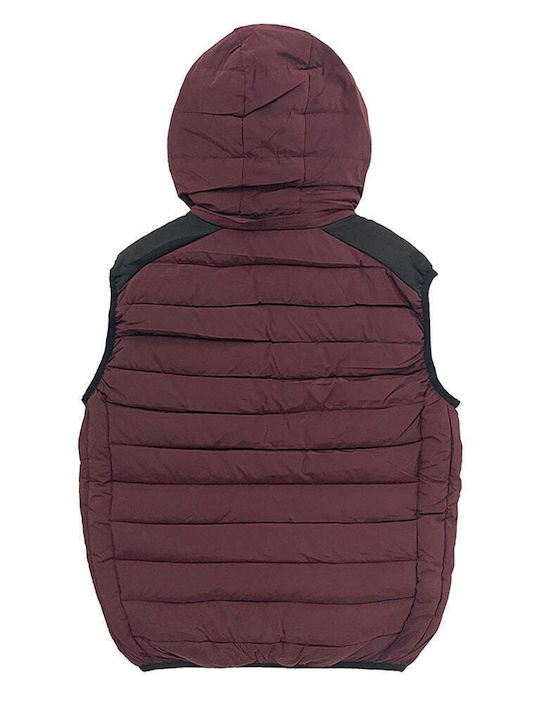 Ustyle Men's Sleeveless Jacket Burgundy