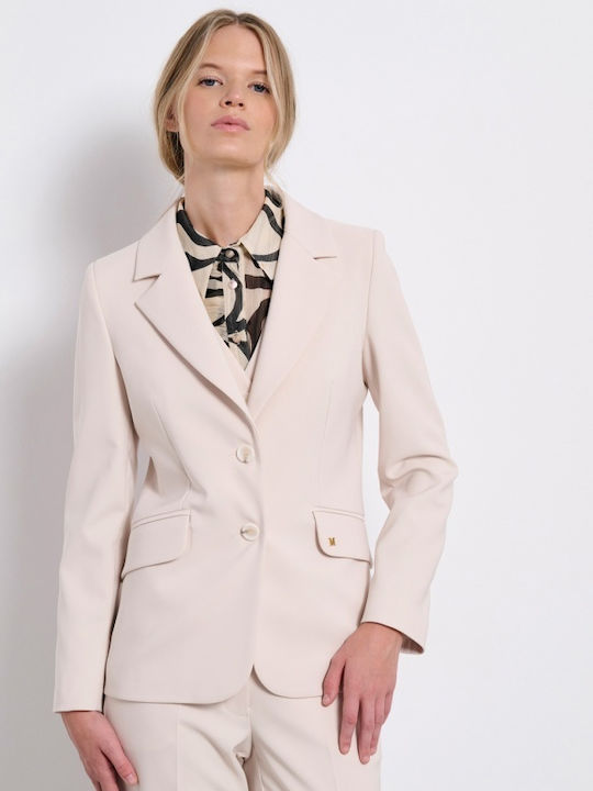 Matis Fashion Lang Damen Blazer Beige