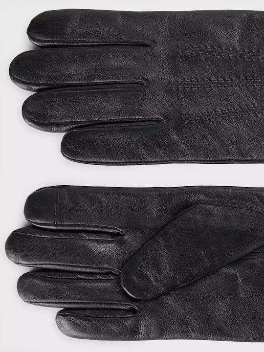 Schwarz Leder Handschuhe