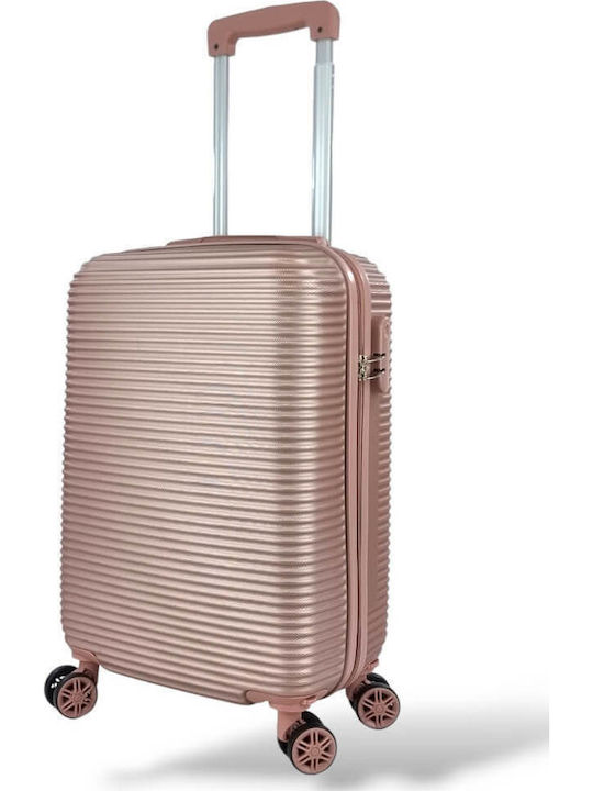 Σκληρή Βαλίτσα Καμπίνας 55x35x20 Flynow Fl0409c 37lt Ροζ Χρυσό