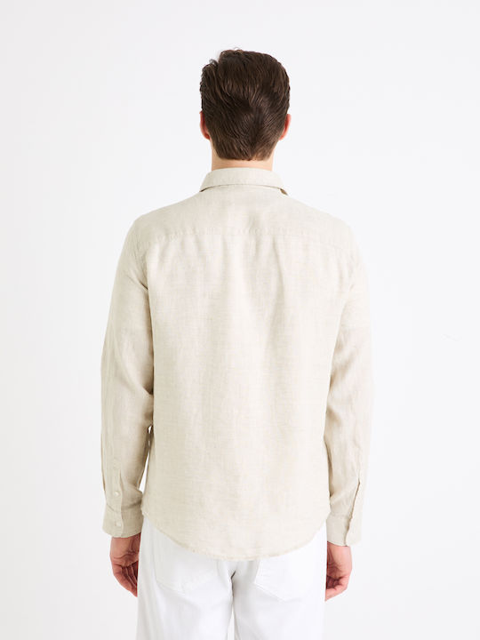Daflix Long-sleeved Linen Shirt Natural