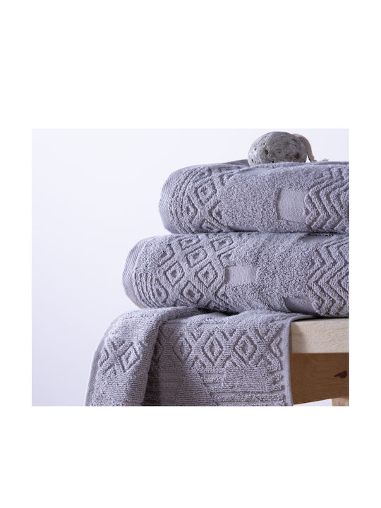 Nef-Nef Homeware Πετσέτα Χεριών Premium Quantum 30x50εκ. Grey Βάρους 550gr/m²