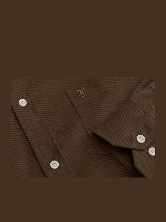 Long-sleeved Corduroy Shirt TAN