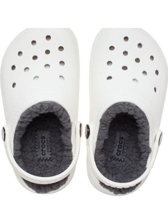 Kids Slippers White Classic Lined Clog
