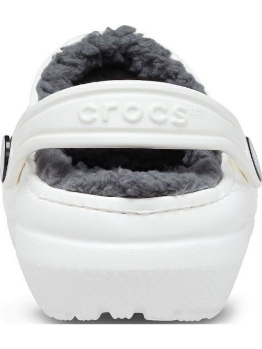 Kids Slippers White Classic Lined Clog