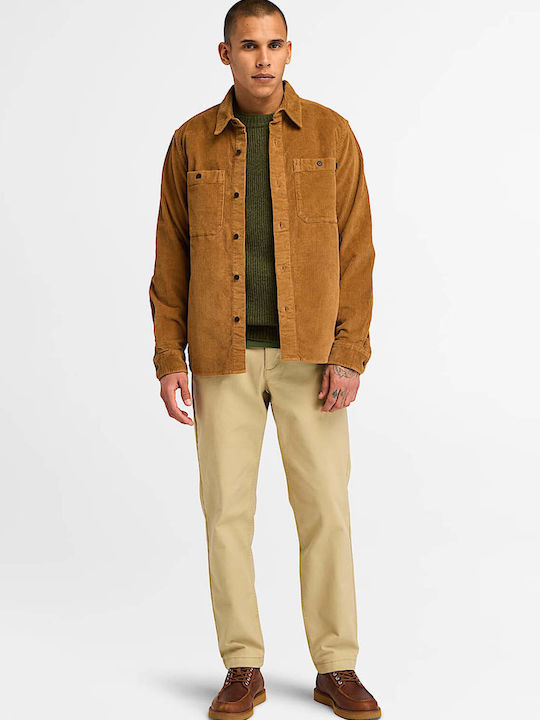 Timberland Men's Shirt Long Sleeve Corduroy Brown