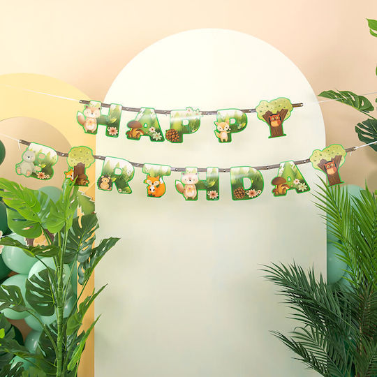 Girlande "Happy Birthday" Waldfreunde